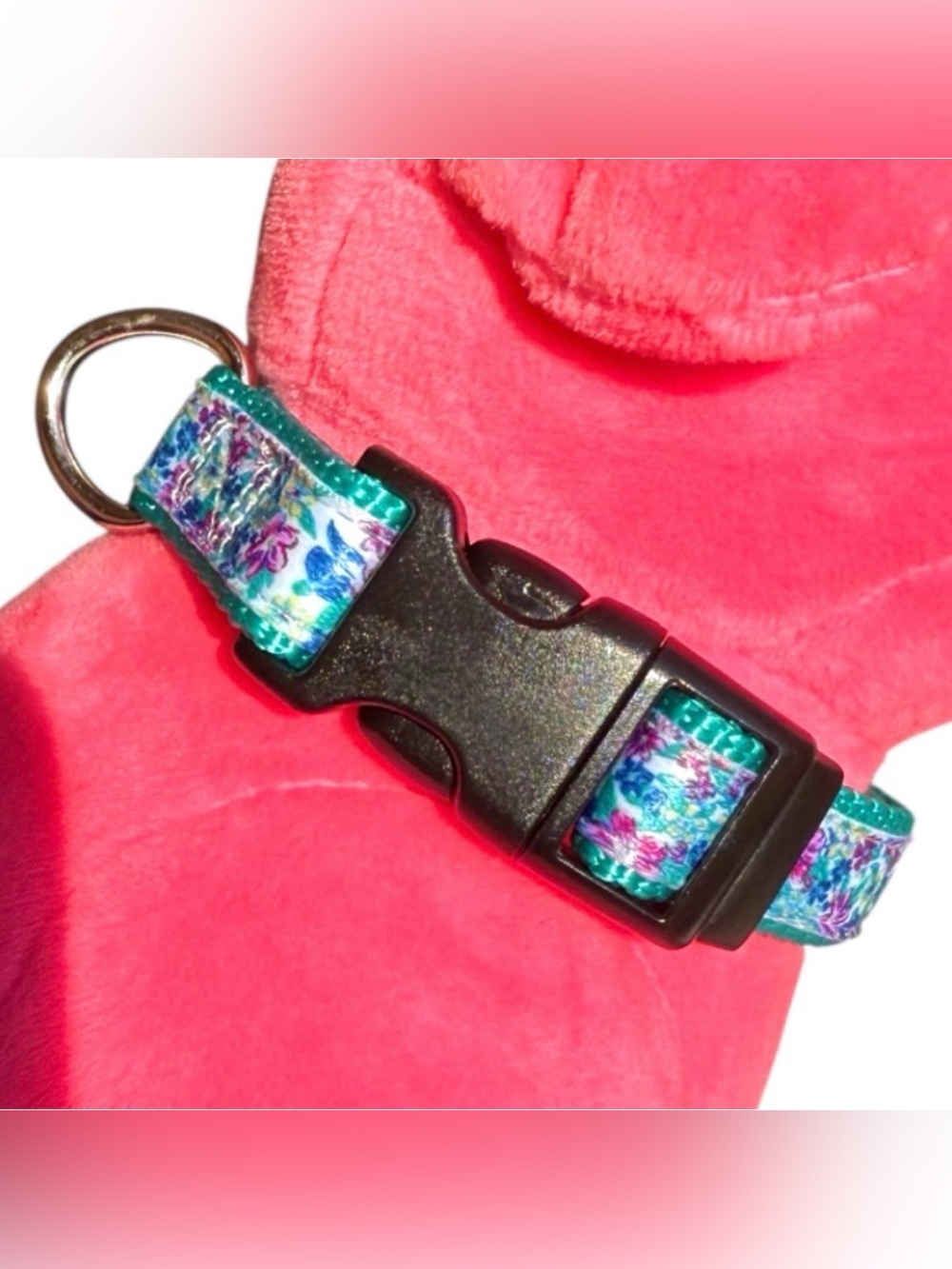Floral Satin Adjustable XS Small Dog Puppy Collar, Chihuahua Terrier Dachshund